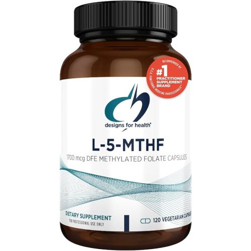 Designs for Health L 5-MTHF - Quatrefolic L Methylfolate Supplement 1mg (1700mcg DFE) - Methylated Folate Supplement for Women & Men - Supports Methylation - Non-GMO, Gluten Free (120 Capsules)