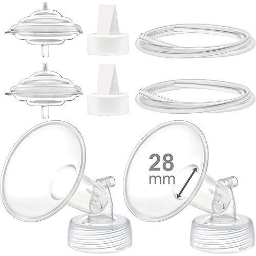 Maymom Pump Parts Compatible with Spectra S2 Spectra S1 Spectra 9 Plus Breastpump, 28mm Flange Valve Tubing Backflow Protector, Not Original Spectra Replacement Pump Parts or Spectra S2 Accessories