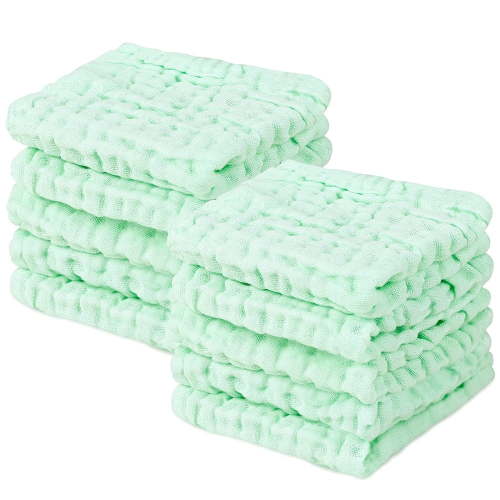 10PCS Baby Towel Baby Bath Towel for Soft Baby Face Towel Muslin Cotton Hand Towel for Kids Baby Towel-Green