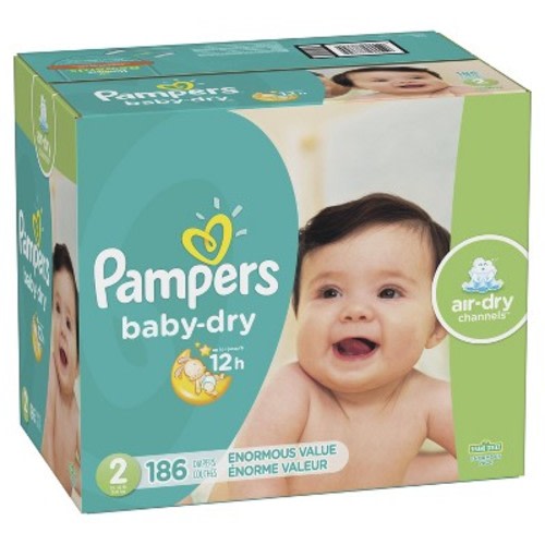 Pampers Baby Dry Disposable Diapers Enormous Pack - (Select Size), Size: Size 2 (186 Count)