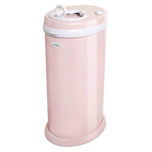 Ubbi Odor Locking Steel Diaper Pail, No Special Bags Required, Baby Registry Must-Have, Blush Pink
