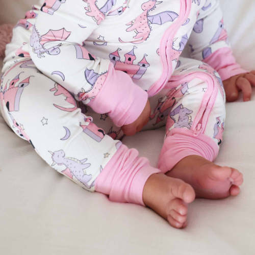 Dragon Adventure Convertible Zip Romper | Pink