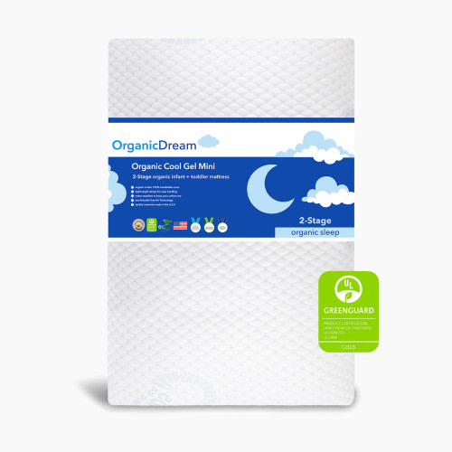 Organic Dream Organic Cool-Gel Premier 2-Stage Mini Crib Mattress - White