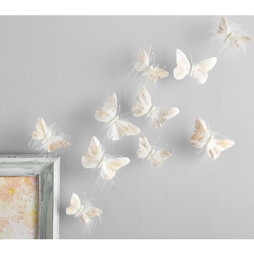 Rosegold Feather Butterflies | Kids Wall Decor | Pottery Barn Kids