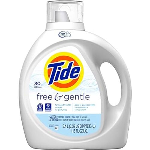 Tide Free & Gentle Laundry Detergent Liquid Soap, 80 Loads, 115 Fl Oz