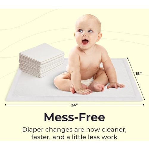 Peekapoo - Disposable Changing Pad Liners (50 Pack) Super Soft, Ultra Absorbent & Waterproof - Covers Any Surface for Mess Free Baby Diaper Changes