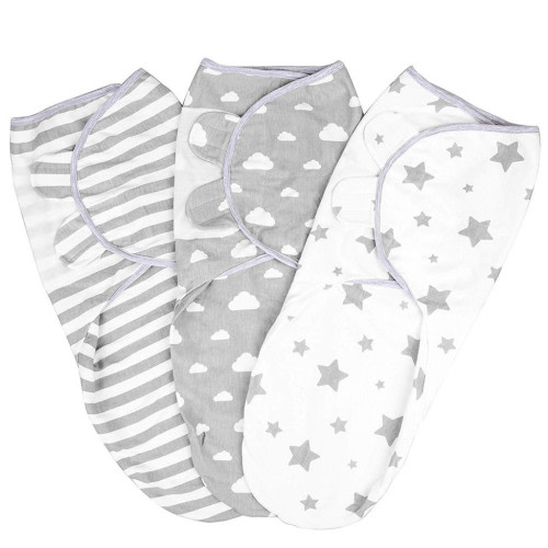 DPTALR Pack of 3 Baby Swaddle Wrap Newborn Blanket 0-3 Months Organic Cotton Swaddles