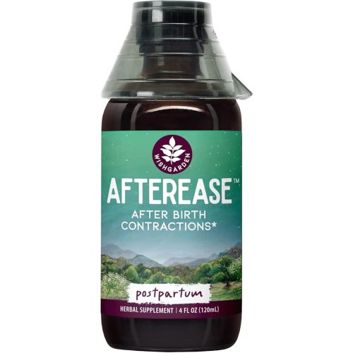 WishGarden Herbs AfterEase for After Birth Contractions - All-Natural Herbal Supplement with Cramp Bark & Black Haw Bark Soothes Afterbirth Contractions & Uterine Cramping, Postpartum Essentials, 4oz