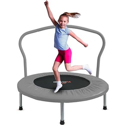 Ativafit 36'' Trampoline for Kids Foldable Mini Toddler Trampoline with Comfortable Foam Handle Play Indoor Outdoor Home Use for Boys Girls for Fun