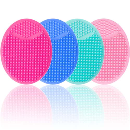 4-Pack Infant Bath Brush, Silicone Cradle Cap Scrub - Exfoliate, Massage, Shampoo Scalp Scrubber