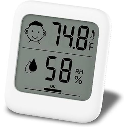 Digital Thermometer and Hygrometer with Comfort Face Display, Hygrometer, Stand, Magnet, Hanging, Simple, Infectious Disease Prevention, Heat Stroke Prevention (Simple, No Clock)