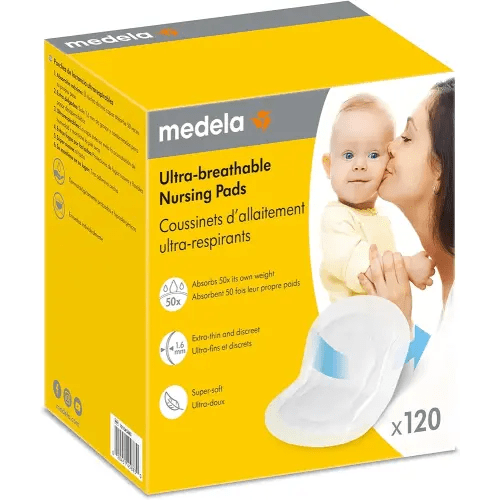 Medela Ultra-Breathable Nursing Pad | 120 Count, Highly Absorbent, Breathable and Discreet for Comfortable Wear
