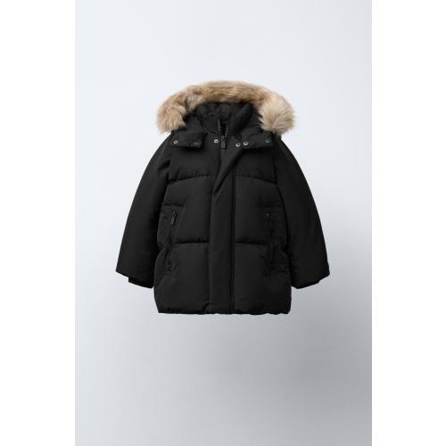 LONG FEATHER AND DOWN WATER REPELLENT AND WIND RESISTANT PUFFER COAT - Black | ZARA United States