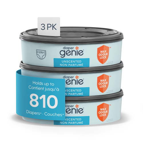 Diaper Genie Round Refills, Unscented, Odour Control, 3 pack / holds up to 810 diapers - Walmart.ca