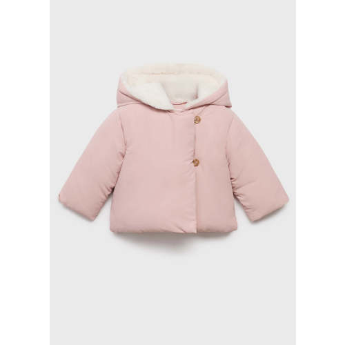 Anorak with shearling-effect hood - Kids | MANGO USA