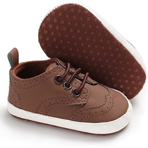 LAFEGEN Baby Boys Girls Classic PU Leather Loafers Soft Sole Oxford Dress Shoes First Walking Flat Moccasins Casual Sneaker