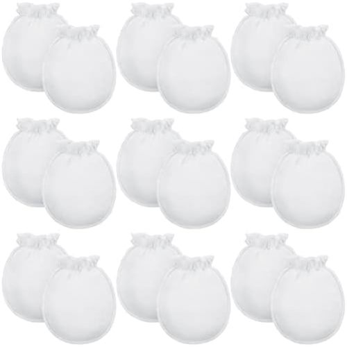 9 Pairs Newborn Baby Boys Girls Mittens 0-6 Months Infant Toddler Mittens No Scratch Solid Color Gloves