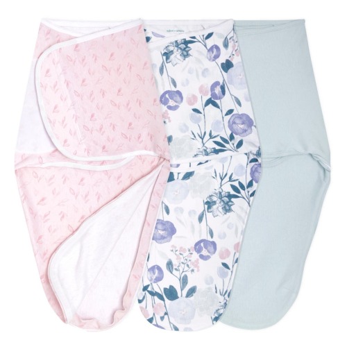 aden + anais flowers bloom baby cotton easy swaddle size 0-3 months