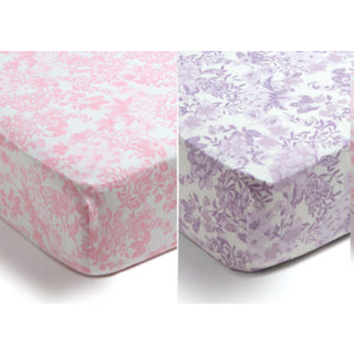 Pastel Floral Fitted Crib Sheets - 2 Pack