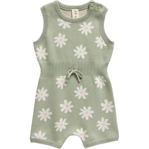 Baby Ribbed Waist Cotton Romper, 24M, Green Frozen Donna Daisy