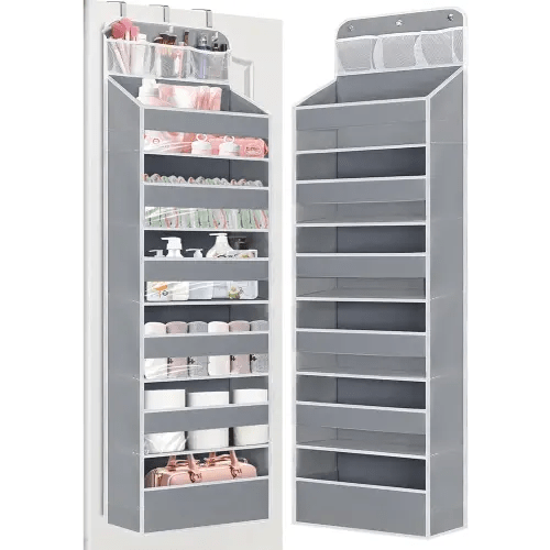 Over Door Hanging Organizer, No Tilt Baby Closet Organizer for Diaper Kids Toys Shoes Over Door Storage Organizer with 6 Large Capacity Pockets for Newborn Essentials Nursery Bedroom Bathroom