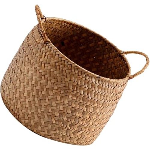 OSALADI Box Rustic Touch Basket for Storage Desktop Flower Arrangement Basket Storage Grocery Woven Seagrass Organizer s for Shelves Woven s for Storage