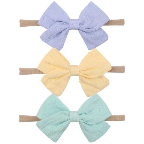 Baby Bows 0-6 Months Hair Bows for Toddler 2-4 Years Kid Hair Accessories for Girls Baby Headband Bows Newborn Hairband Preemie Blue Yellow Mint Green