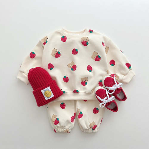 Strawberry Pullover Toddler Jogger Set – August + Willow