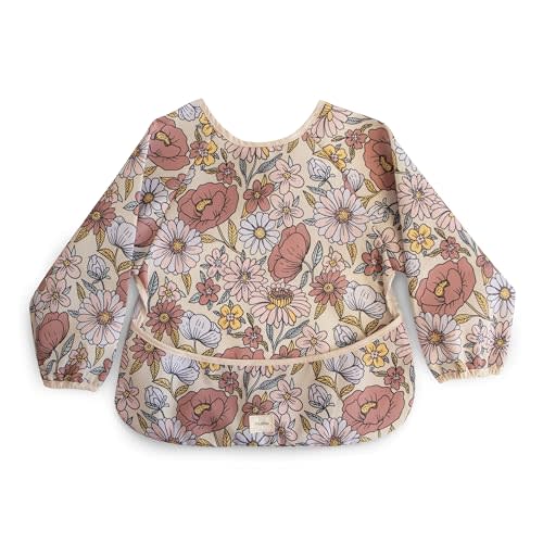 mushie Long Sleeve Baby Bib | Mess Free & Waterproof Fabric for Toddlers | Adjustable Fit for Ages 6-24 Months