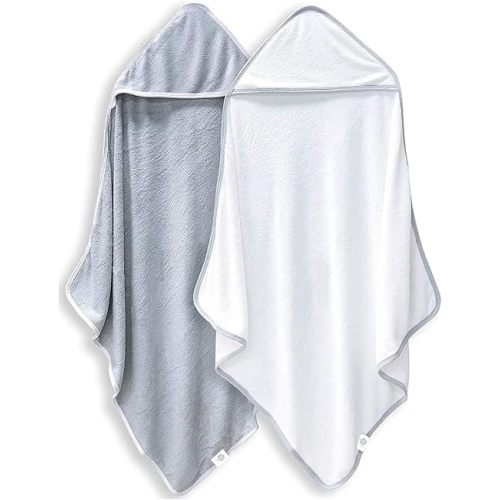 2 Pack Baby Bath Towel - Rayon Made from Bamboo, Ultra Soft Hooded Towels for Babies,Toddler,Infant - Newborn Essential -Perfect Baby Registry Gifts for Boy Girl