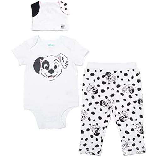 Disney Mickey Mouse Minnie Mouse Lion King Winnie The Pooh Baby Bodysuit Pants and Hat 3 Piece Outfit Set Newborn to Infant