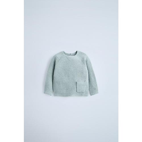 KNIT SWEATER WITH POCKET - Light blue | ZARA United States