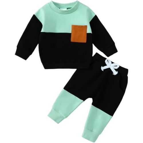 Yvowming Baby Boy Clothes Fall Clothes Truck Print Long Sleeve Pullover Tops + Pant Sets Toddler Winter Outfits
