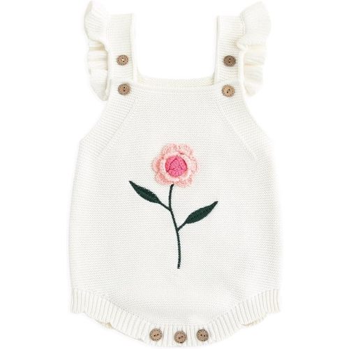 Simplee kids Baby Girls Sunflower Knit Rompers Knit Clothes for Newborn Baby Girls