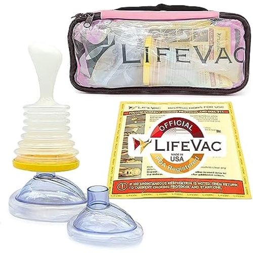 LifeVac - Choking Rescue Device Home Kit for Adult and Children, Portable First Aid Choking Device, Home and Travel Combo Kits (Pink) Perfect for Baby Showers