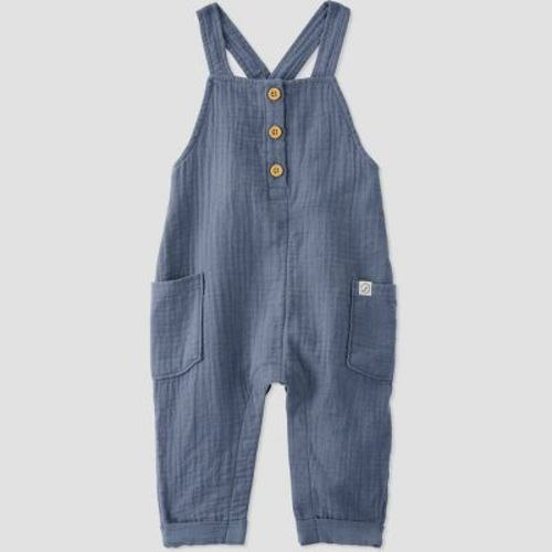 Little Planet by Carter's Organic Baby Coastal Overalls - Blue, Size: 3M