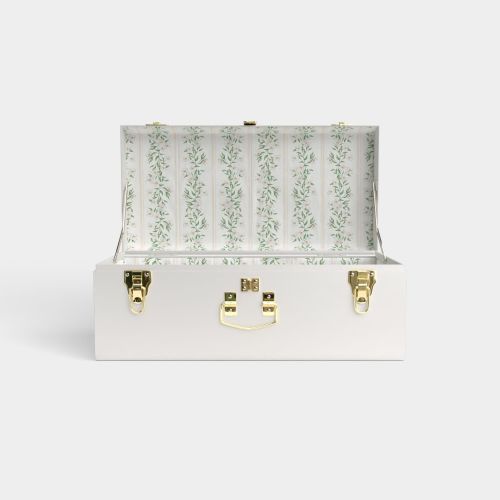 Petite Heirloom Trunk - White - Darling Dogwood / Embroidery