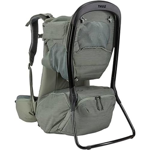 Thule Sapling Child Carrier Backpack - Machine Washable Seat - Self-Standing Frame - Adjustable padded straps for parents - Ergonomic seat with under-leg support for child - UPF 50 Sunshade