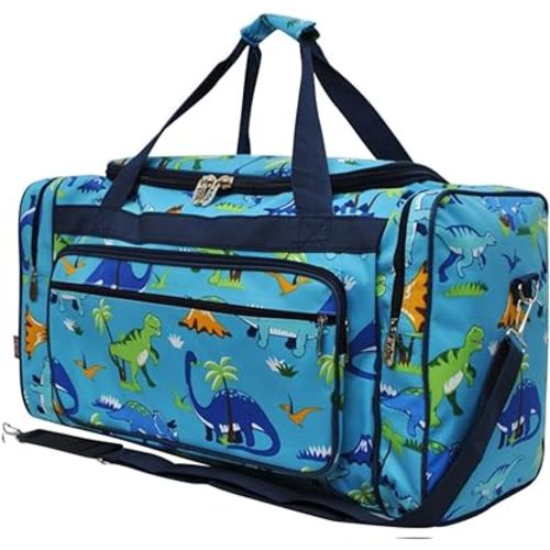 NGIL Canvas 23" inch Duffle Bag (Friendly Dinosaur Print)