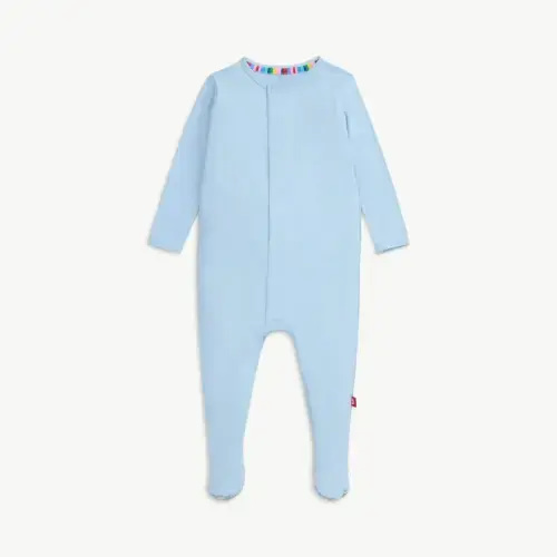 baby blue RightFit™ magnetic parent favorite footie – Magnetic Me