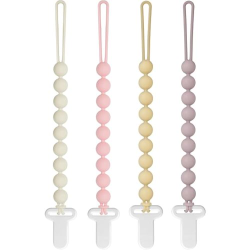 Pacifier Clips Baby Girls - Draklary 4 Pack Paci Clip Silicone Soothe Baby Binky Holder for Newborn Essentials Shower Birthday Gift Scenes