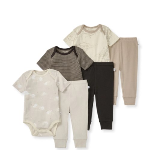Swaying Branches Organic Short Sleeve Bodysuit and Pant Set 3 Pack