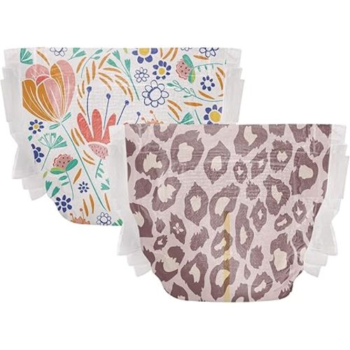 The Honest Company Clean Conscious Diapers for Sensitive Skin | Hypoallergenic, Fragrance Free | Girl Prints | Club Box, Size 3 (16-28 lbs), 62 Count