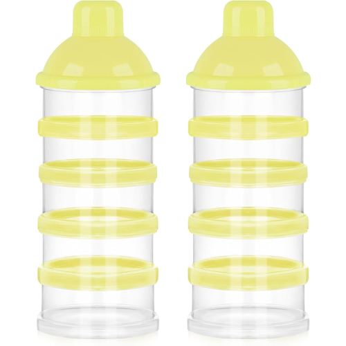Accmor Formula Dispenser On The Go, 5 Compartments Stackable Formula Container for Travel, Baby Milk Powder Kids Snack Container, BPA Free