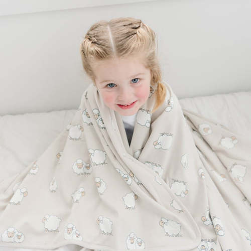 Toddler Blanket, 4 Season® Merino Wool & Organic Cotton Blanket, 52.5" x 40", Sheep Default Title