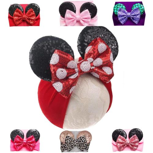 J&J Boutiques Mouse Ears Headband/Headwrap - Toddler, Baby, Kids - Party supplies - Red Polka