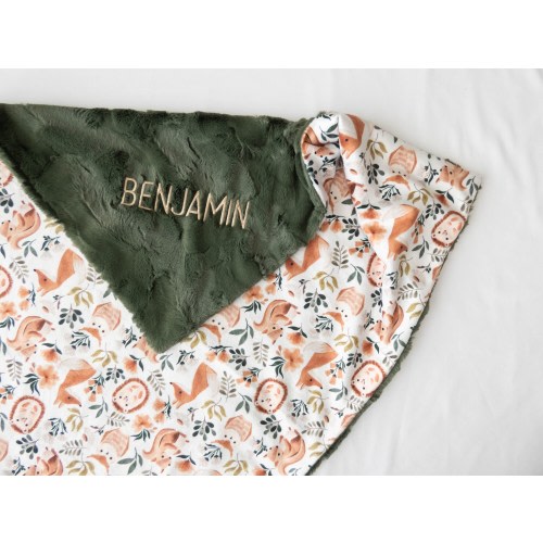 Animal Personalized Baby Blanket, Minky Baby Blanket, Baby Blanket with Name, Monogram Baby Blanket, Gender Neutral Baby Gift, Wild Animals