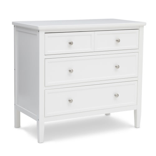 Delta Children Epic 3 Drawer Dresser with Interlocking Drawers - Greenguard Gold Certified, Bianca White