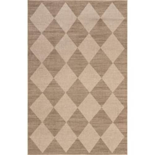 Abi Machine Washable Natural 8 ft. x 10 ft. Geometric Easy-Jute Area Rug