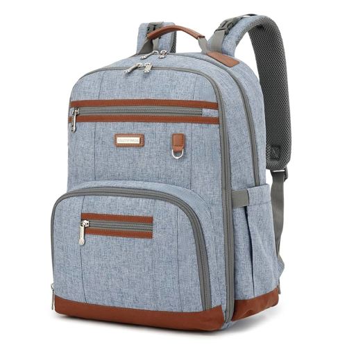 Diaper Bag Backpack, Large Baby Nappy Bags with Portable Changing Pad for Boys and GirlsMultifunction Travel Baby Bag for Moms Dads, Shower Gifts Waterproof and Stylish,Light Blue